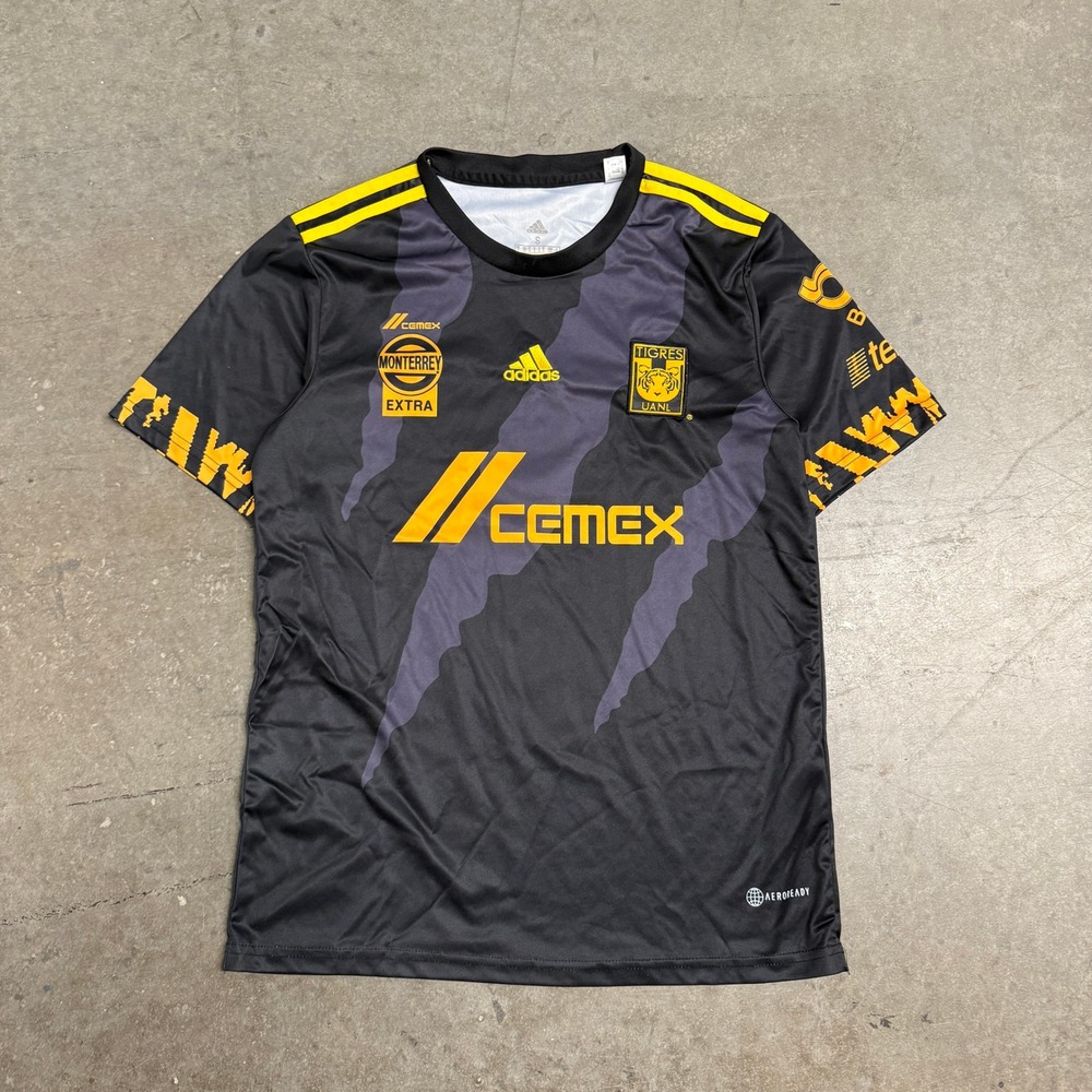 Adidas Tigres UANL Soccer Jersey Mens Small Black Yellow AeroReady Cemex 7
